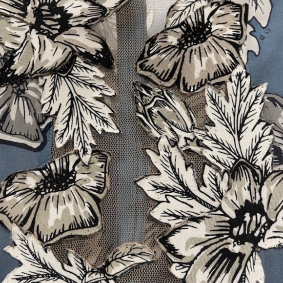 For Love & Lemons Sierra Silk Mini Dress Blue Floral EUC - Picture 8 of 15